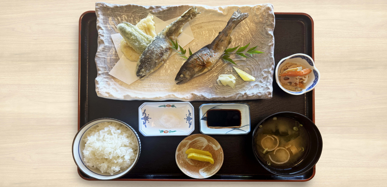 高知県吾川郡いの町/道の駅木の香/あめごの塩焼き定食