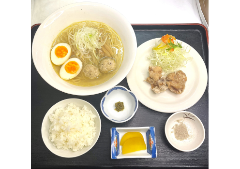 ラーメン定食・唐揚げ（ゆずこしょう付き）